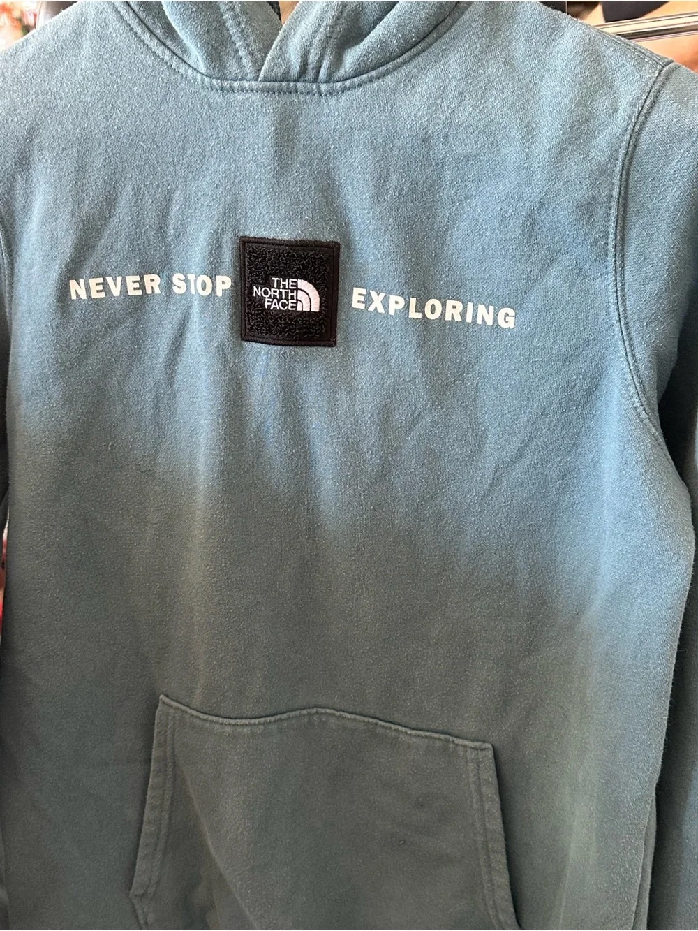 The North Face Men’s Crewneck Hoodie - Teal Blue